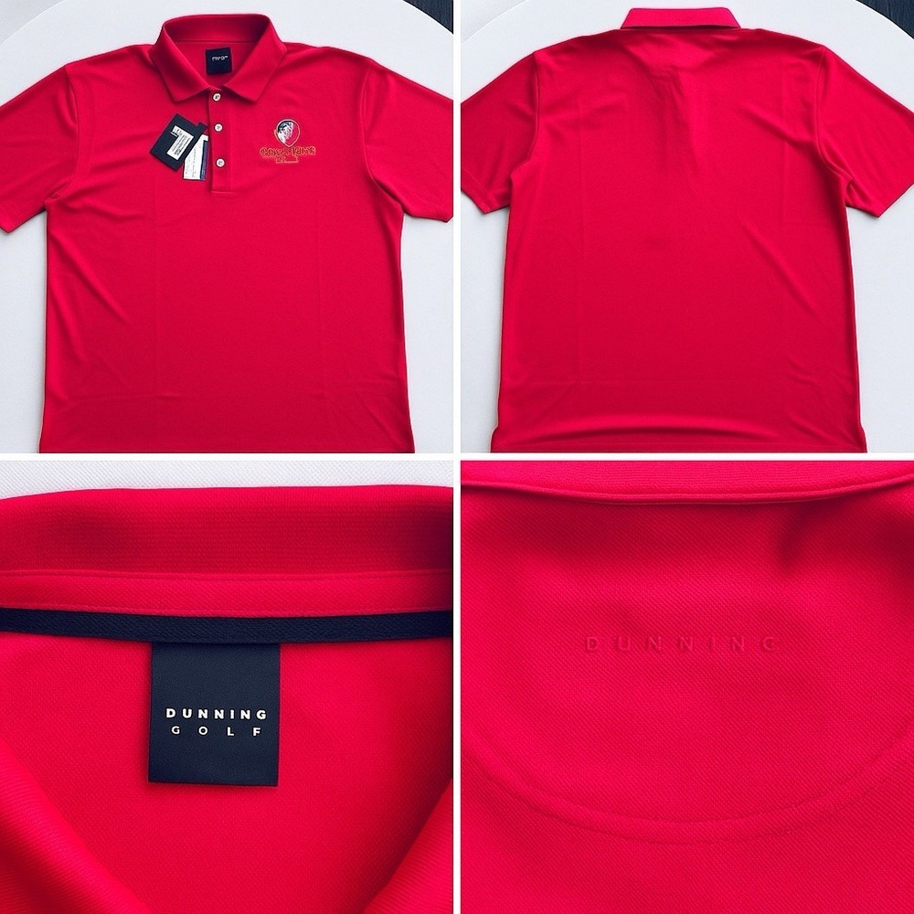 NEW Dunning Golf Polo‎ Shirt XXL Coolmax Red Stretch Performance Kalawassie